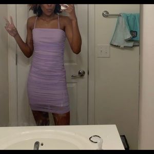 Purple ruched dress